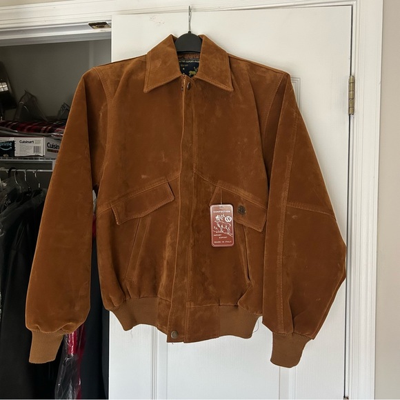NWT tan suede bomber jacket - Picture 1 of 4